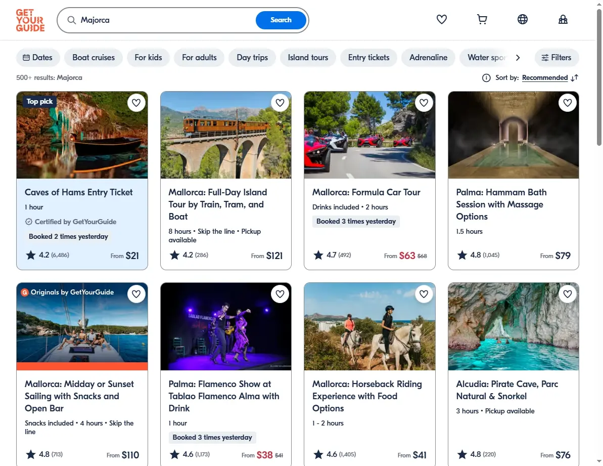 Majorca Activities Screenshot