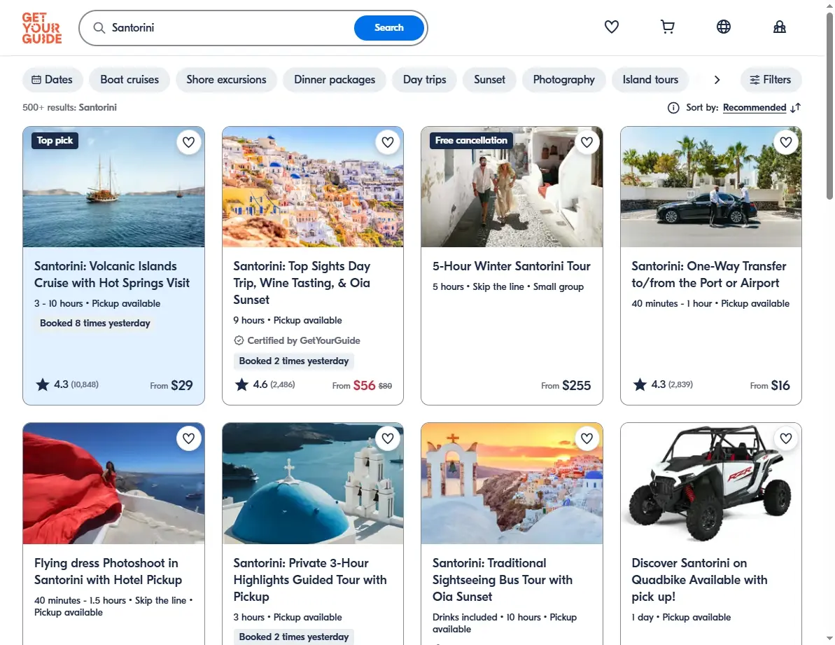 Santorini Sunset Cruise Activity Screenshot