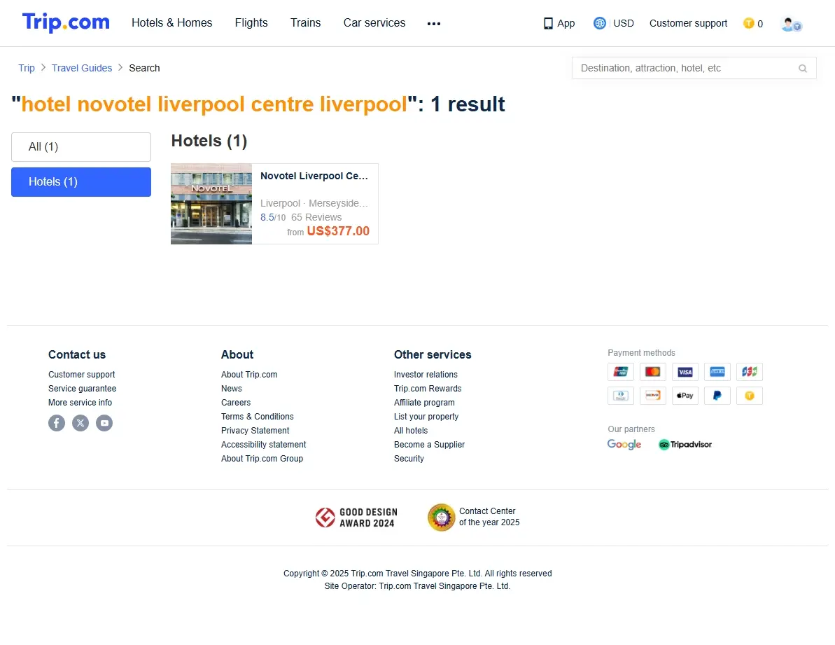 Special hotel offers screenshot