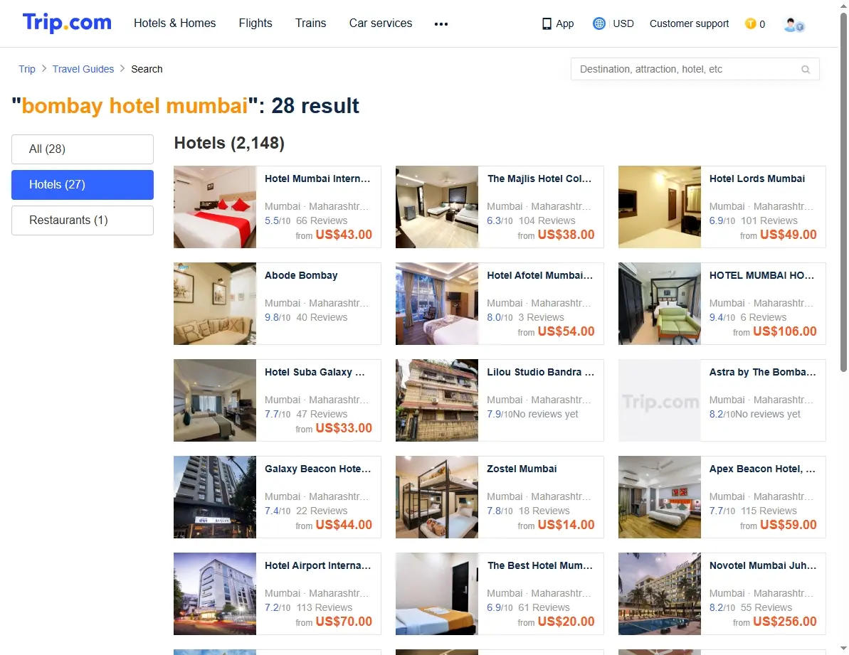 Special Offers on Bombay Hotel Mumbai bookings