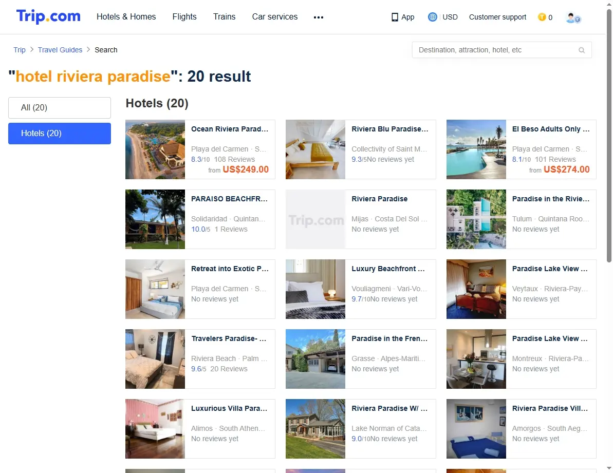 Special offers on Hotel Riviera Paradise rooms