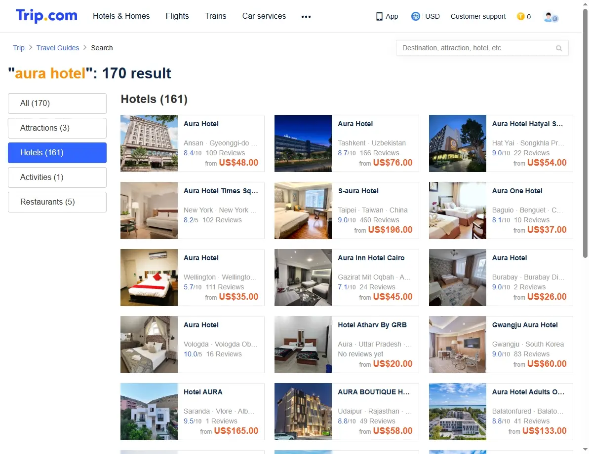 Screenshot showing special hotel offers and discounts on a booking website.