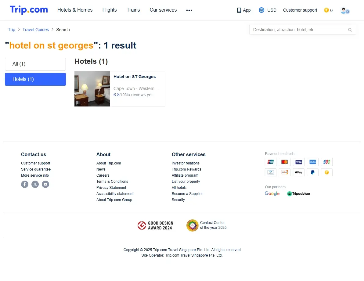 Screenshot of hotel booking website showing special offers for St. George's, Grenada