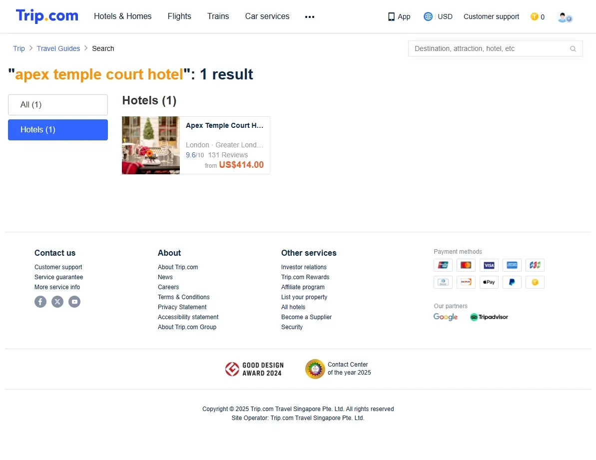Screenshot showing special offers and deals for hotels on a booking website.