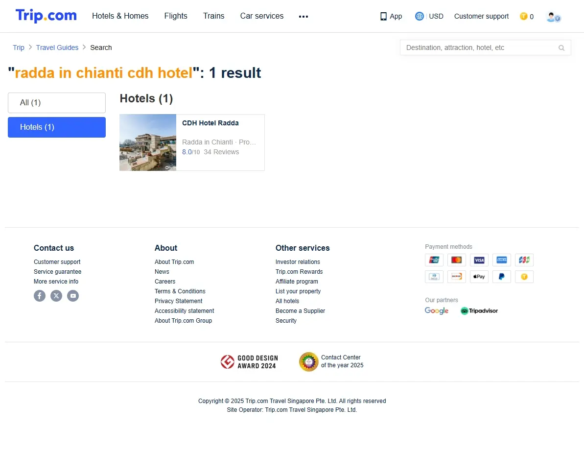Special offers screenshot for Radda in Chianti CDH Hotel
